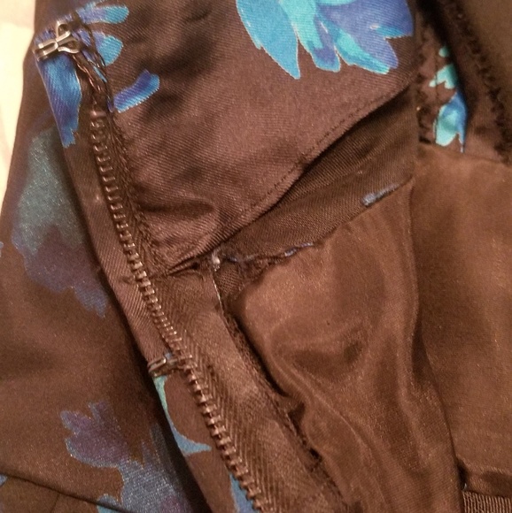 I.Magnin & co Blue Flower Chiffon Dress. - Picture 4 of 8